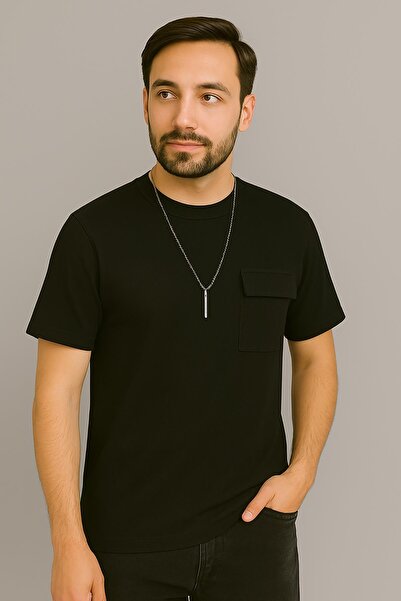 WAFRA Ανδρικό μπλουζάκι με κολιέ-τσέπη Seersucker Lycra ύφασμα (Slim Fit)