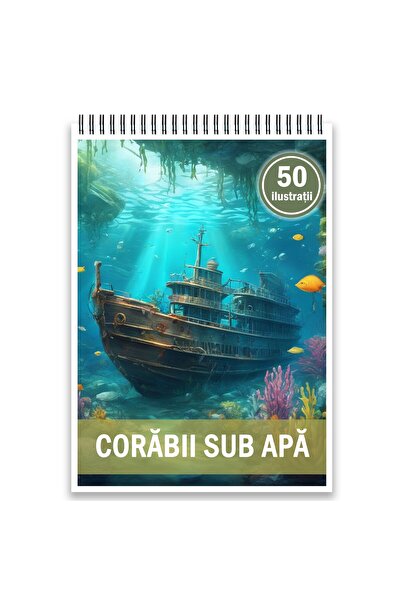 Legendary Gifts Carte de colorat, 50 de ilustrații, Nave sub apă, 106 pagini