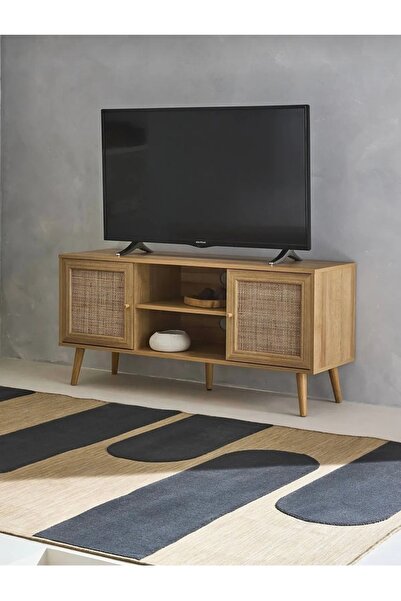 LOTUS PORT İskandinav TV Sehpası, TV ünitesi JüT Kumaş Çok Amaçlı Dolap