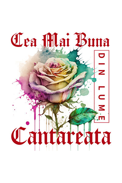 StoryGift Romania Sticker Eticheta 40CM Cu Textul Cea Mai Buna Cantareata, Di...