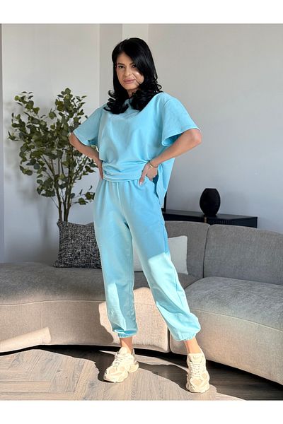 RAMONA BADESCU EXCLUSIVE Set sport casual Aqua – 92% bumbac, 8% elastan