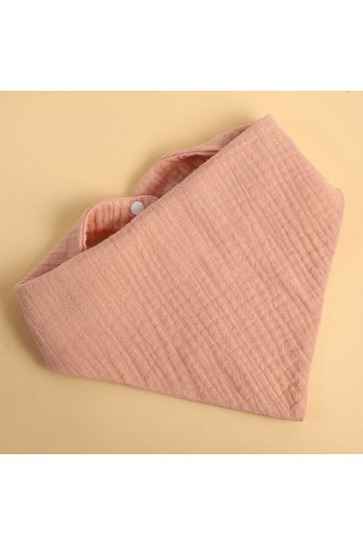 Flippy Triangular Bib, Flippy, Cotton, for Children 0-12 Months, 33x32 cm, Water Resistant, Pink