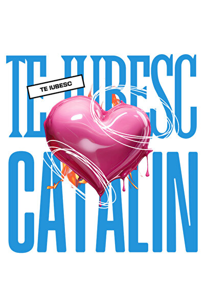 StoryGift Romania Sticker Adeziv 90CM Te Iubesc Catalin, Dragoste, Inima, Iub...