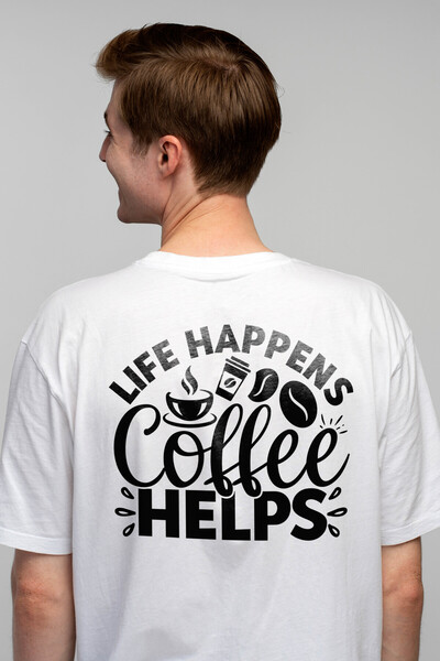 StoryGift Romania Tricou bărbătesc pentru cei care cred că o cafea îi ajută î...