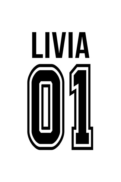 StoryGift Romania Sticker Autocolant 70CM Cu Textul Livia, si Numarul 01, Cel...