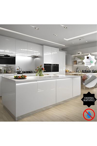 kargo poşetim 50cm X 100cm Glossy White Furniture and Cabinet Covering Foil(Lacquer, Back Gray)