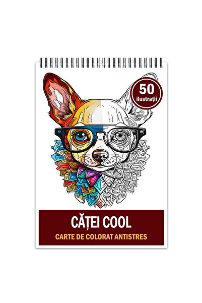 Legendary Gifts Carte de colorat antistres, 50 de ilustrații de Catei Cool, format A4