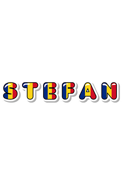 StoryGift Romania Sticker Eticheta 50CM Cu Numele Stefan, Romania, Suporter, ...