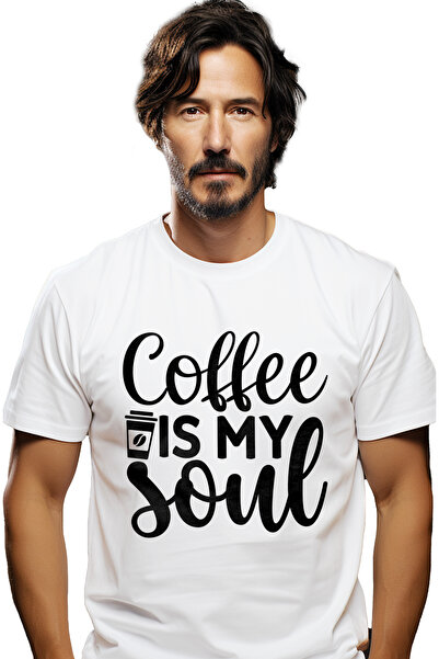 StoryGift Romania Tricou Barbati cu textul in engleza "Coffee is my soul" - c...