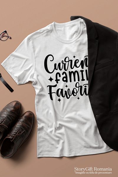 StoryGift Romania Men's T-shirt For The One Who Is The Family Favorite At The Moment With Print On The Face, 100% Stg