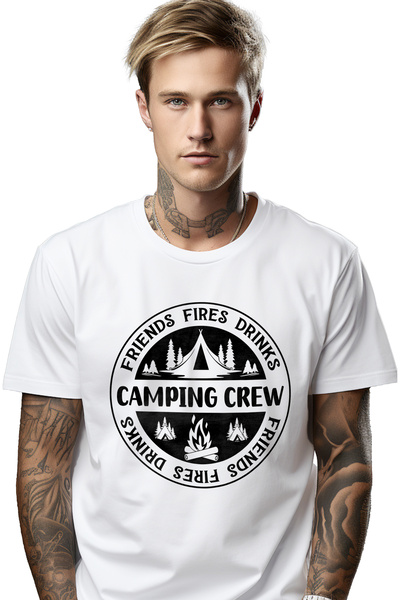 StoryGift Romania Tricou bărbătesc cu textul „echipă pentru camping, prieteni...