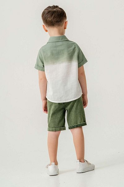 Gold Class Kidswear Short Sleeve Button 2 Piece Linen Boy Shorts Suit