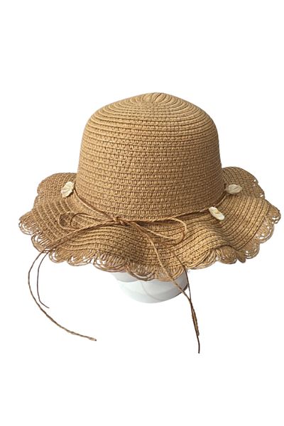 Kitti Girl's Seashell Detailed Straw Hat (6-12 Years)