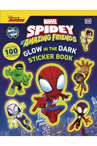 DK CHİLDREN كتاب ملصقات مارفل سبايدي وأصدقائه المذهلين المتوهجين في الظلام يح...