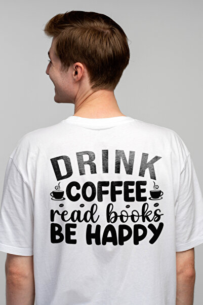 StoryGift Romania Men's T-shirt with the message "Drink coffee, read books an...