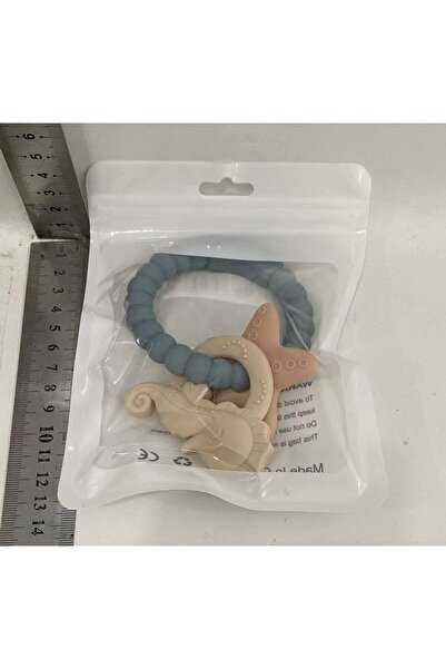 Flippy Baby Teether Bracelet, Seahorse & Starfish Design, Silicone, BPA-free, +3 months, Blue