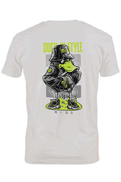StoryGift Romania Men's T-shirt With Gangster Duck Portrait Sunglasses Wide-length Hoodie Fisherman Hat,stg