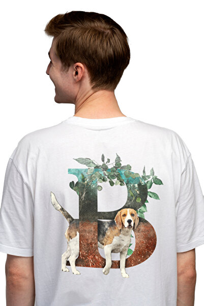 StoryGift Romania Tricou bărbătesc cu Beagle, Cățeluș, Litera, B, Frunze, cu ...
