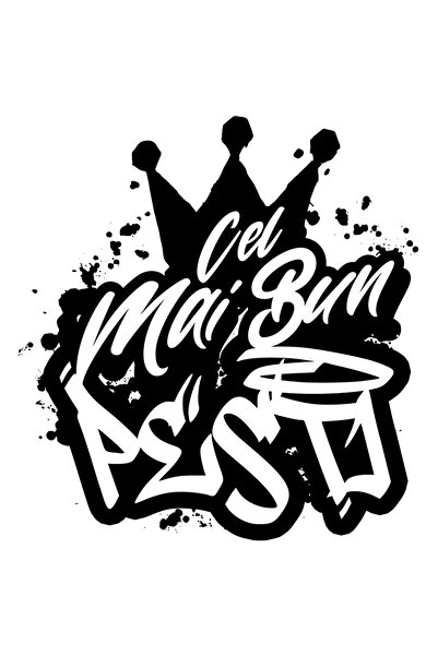 StoryGift Romania Sticker Autocolant 70CM Pentru Cel Mai Bun Pesti, Apreciere, Cadou, Rasplata, Multumire cu Mar