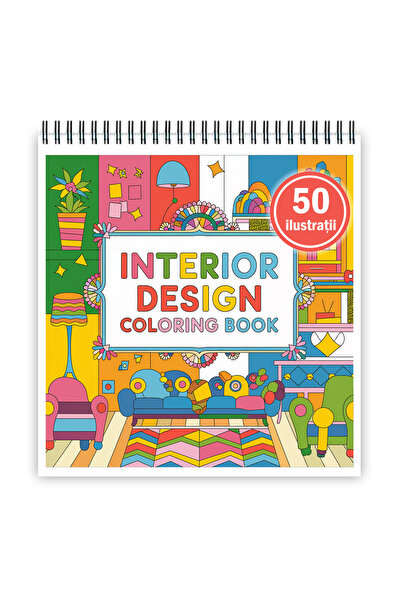 Legendary Gifts Carte de colorat antistres, 50 de ilustrații Design interior Hygge, Format: 21x21cm