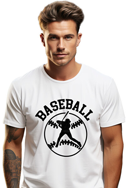 StoryGift Romania Tricou bărbătesc cu o minge de baseball și o figură de jucă...