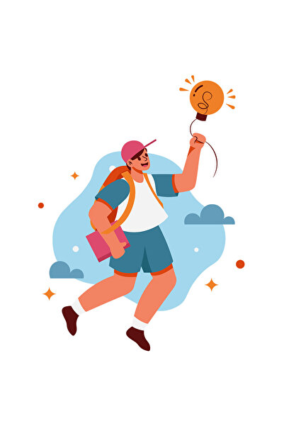 StoryGift Romania Sticker Autocolant 70CM Cu Balon, Bec, Elev, Ghiozdan, Nori...