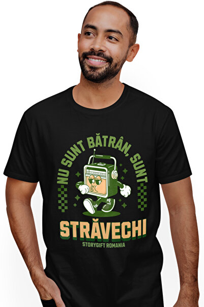 StoryGift Romania Tricou bărbătesc Casetofan Vintige, text Nu Sunt Batran cu ...
