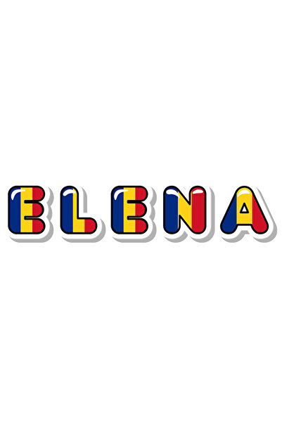 StoryGift Romania Sticker Eticheta 50CM Cu Numele Elena, Romania, Suporter, S...