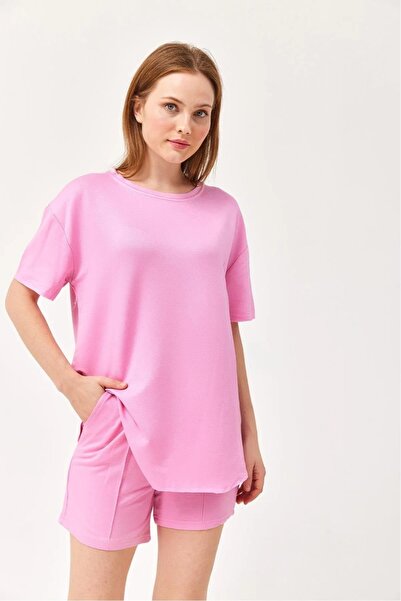 Arz giyim COLLECTİONS PEMBE ŞORT- T-SHİRT EŞOFMAN TAKIM