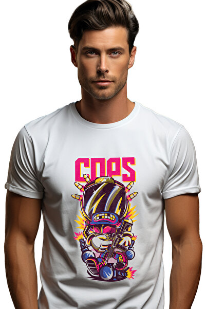 StoryGift Romania Tricou Barbati Cu Portret Robot Colorat Stralucitor Cu Dint...