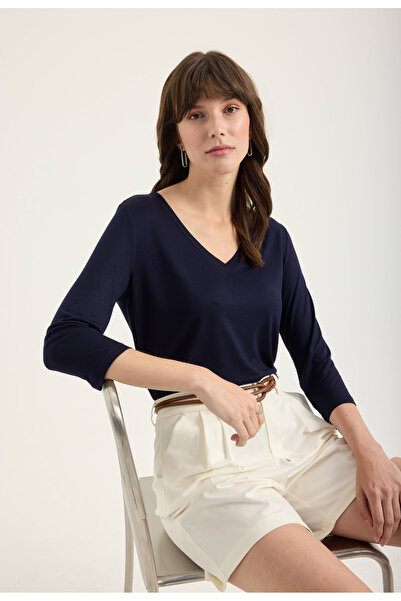 Masha Kate V-подібний виріз Віскозна блузка