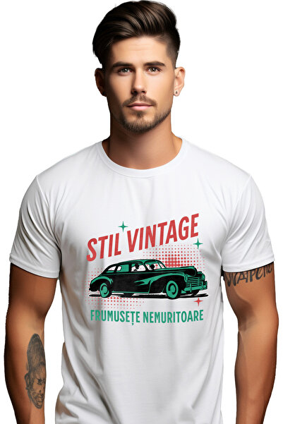 StoryGift Romania Tricou Barbati masina stil vintige frumusete nemuritoare ma...