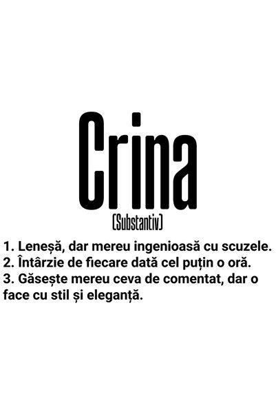 StoryGift Romania Sticker Eticheta 40CM Cu Numele Crina, si Mesaj Amuzant, Le...