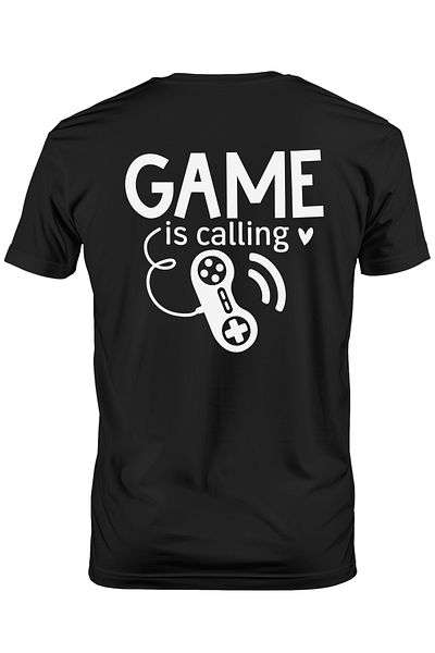 StoryGift Romania Men's T-shirt with a heart and a controller with the text "Game is calling" - the game is calling me STG