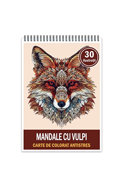 Legendary Gifts Carte de colorat antistres, 30 de ilustrații cu mandale și vu...