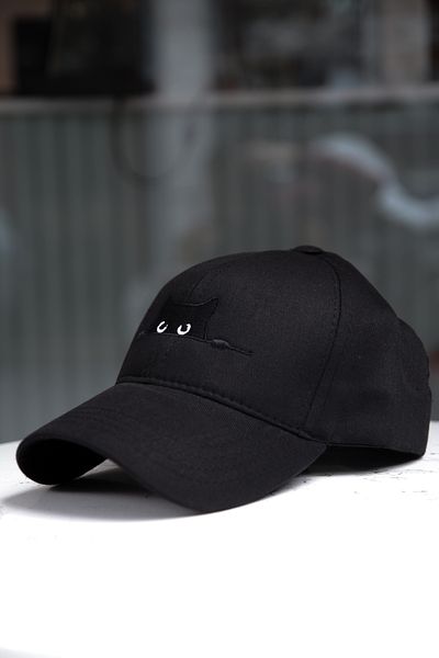 CAP BROS Curious Cat Black Hat