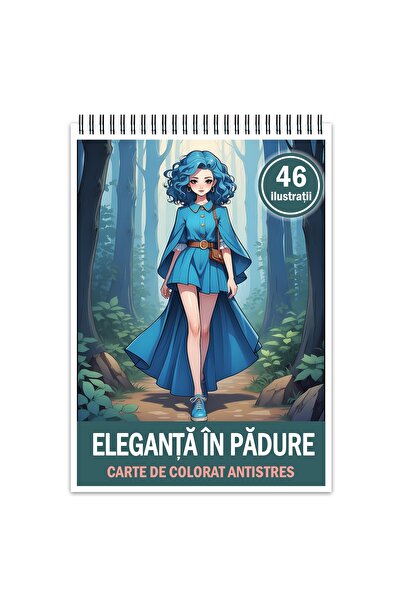 Legendary Gifts Carte de colorat antistres, 46 de ilustrații Eleganță în pădure, 98 de pagini, Format: A4,