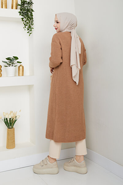 Pamuk Butik Γυναικείο πλεκτό με κουμπιά φαρδιά ζακέτα