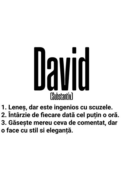 StoryGift Romania Sticker Autocolant 70CM Cu Numele David, Amuzant, Lenes, Ha...