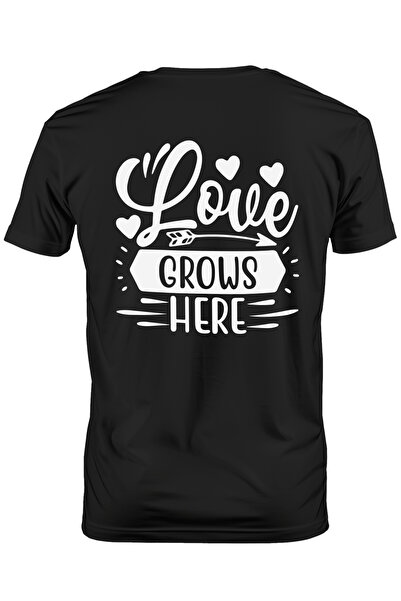 StoryGift Romania Tricou Barbati cu inimioare si mesajul "Love grows here" - ...