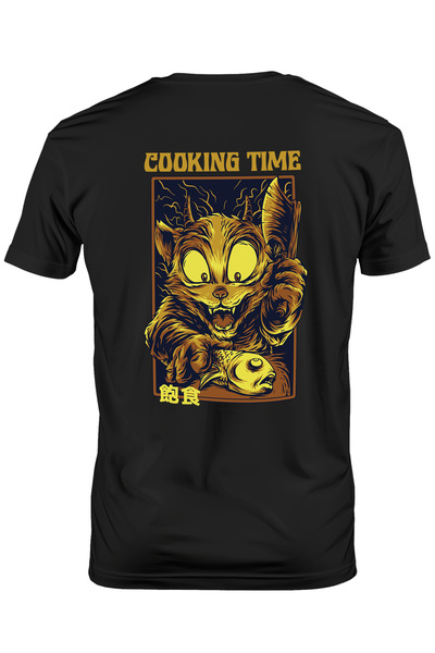 StoryGift Romania Tricou Barbati Cu Portret Pisica Nebuna Cu Un Cutit Si Pest...