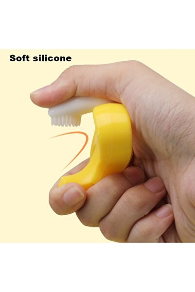 dalip baby banana teething toy, handles, non-toxic odorless silicone, 10.5x5.9 cm, yellow