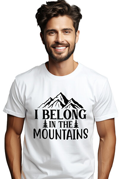 StoryGift Romania Tricou bărbătesc cu imprimeu Stg și munți pentru cei care s...
