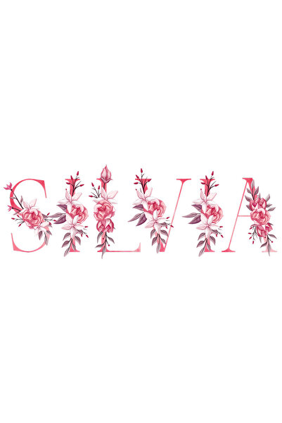StoryGift Romania Sticker Adeziv 90CM Cu Numele Silvia, Floral, Colorat, Crea...
