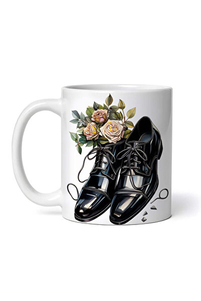 OEM Εξατομικευμένη λευκή κούπα, ανδρικά νυφικά παπούτσια, INOVATIX®. 330ml