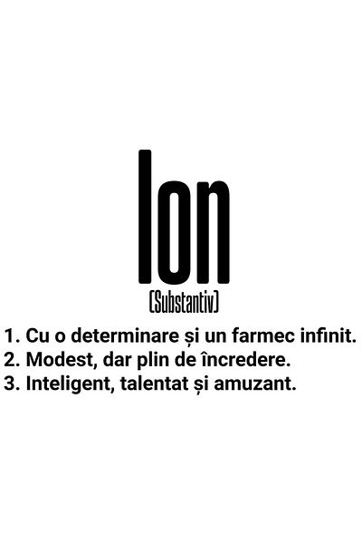 StoryGift Romania Sticker Eticheta 50CM Cu Numele Ion, Determinare, Modest, Inteligent, Amuzant, Personalizat, C