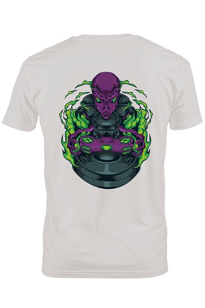 StoryGift Romania Men's T-shirt Alien, Sci, Fi, Flames, Joystick, Controller, Gaming, With Stg Prints