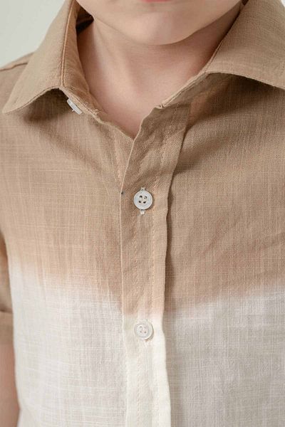 Gold Class Kidswear Short Sleeve Button 2 Piece Linen Boy Shorts Suit