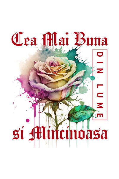 StoryGift Romania Adhesive Sticker 90CM With Text The Best At Lying, In The World, Flower, Colorful Rose, W