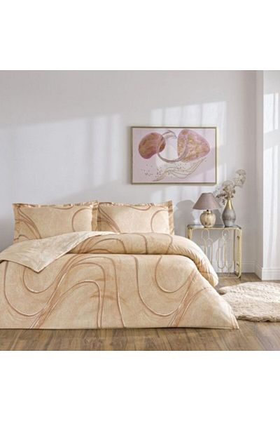 Taç 100% satin cotton bed linen, duvet cover 200x220cm, wavy lines, TAC Mako-Satin, Elis